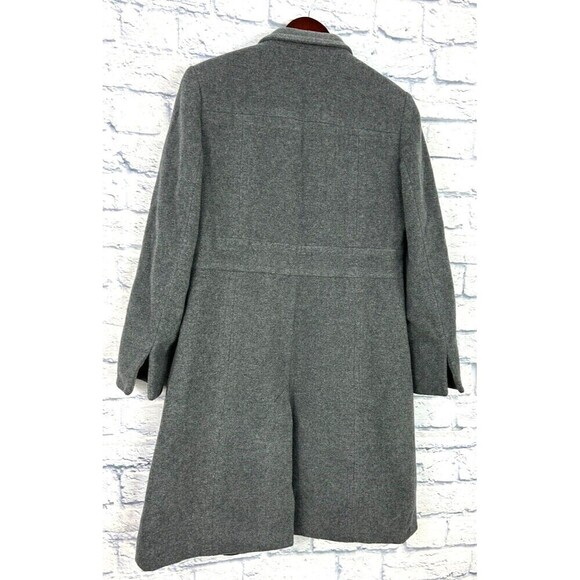 L L Collezioni Women Sz 6 Gray Wool Cashmere Blend Coat Long Sleeves Button Up - Picture 3 of 9